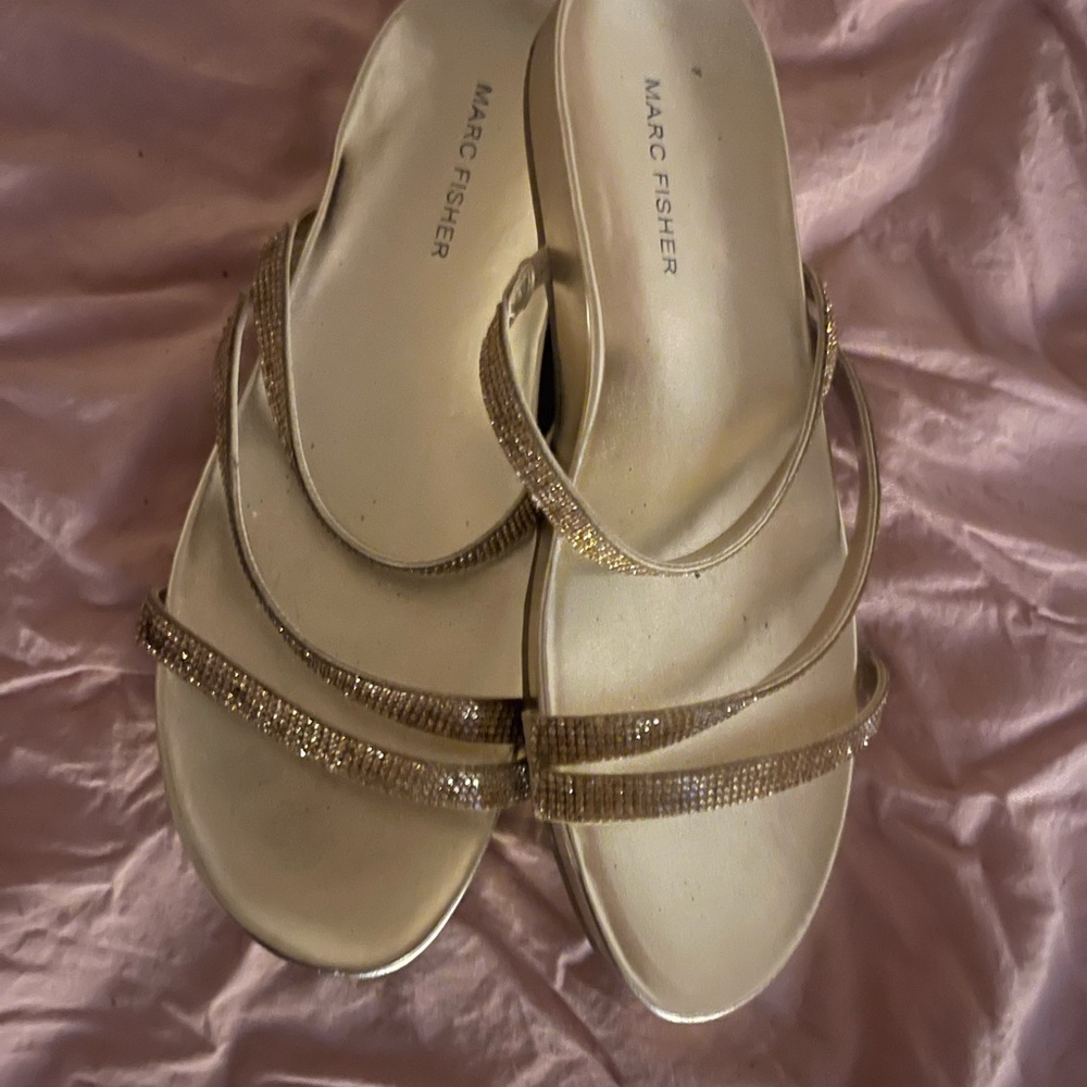 Marc Fisher Metallic Gold Sandals